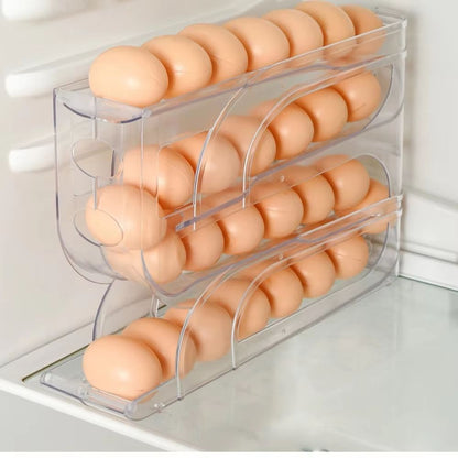 SpaceSave AutoRoll Egg Organizer 3Layer  4Layer  HighCapacity Egg Storage Rack 1