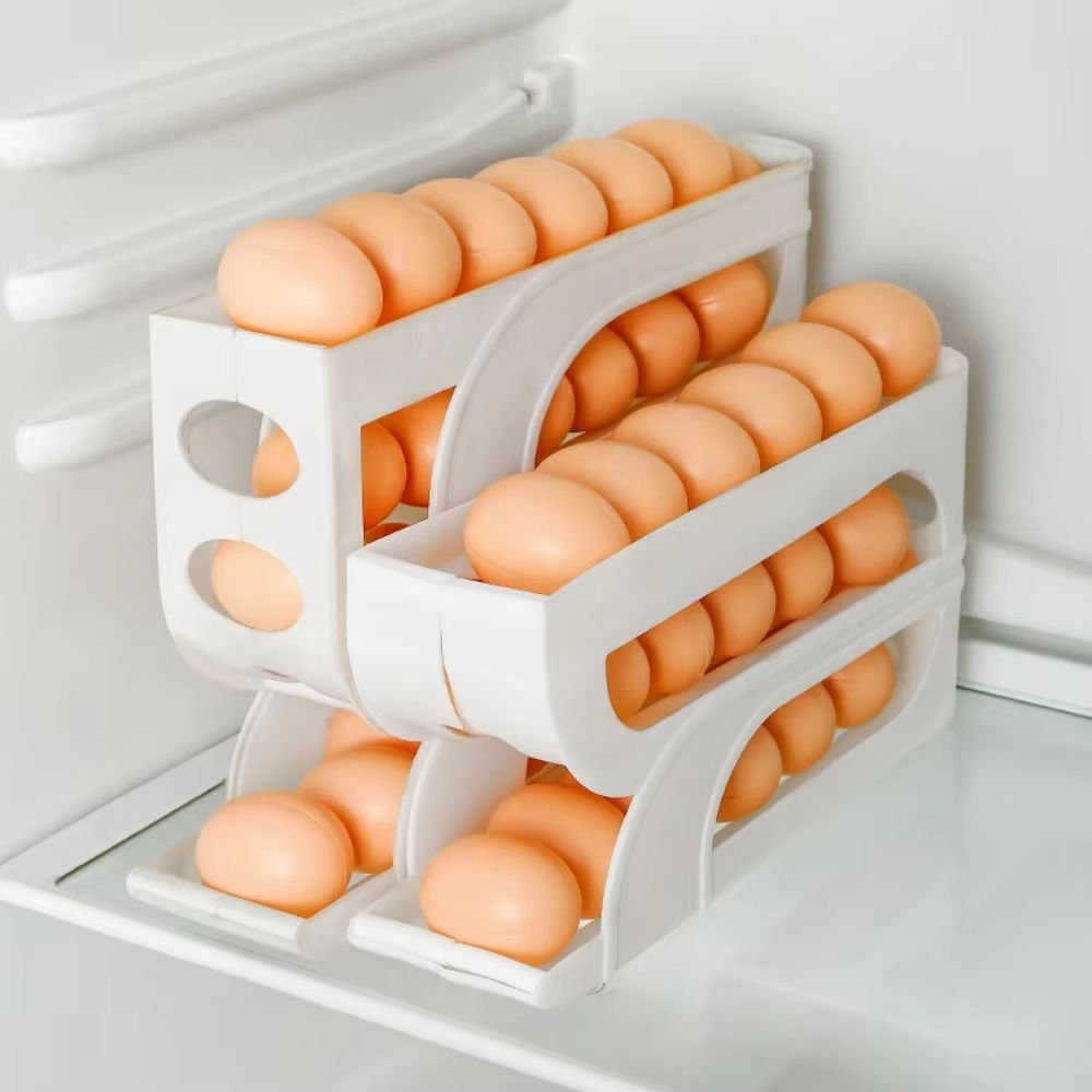 SpaceSave AutoRoll Egg Organizer 3Layer  4Layer  HighCapacity Egg Storage Rack 2
