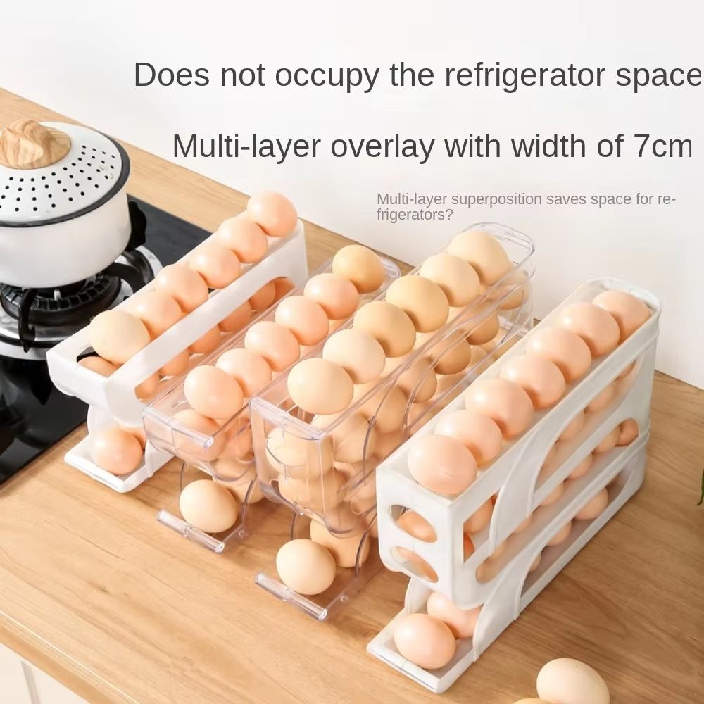SpaceSave AutoRoll Egg Organizer 3Layer  4Layer  HighCapacity Egg Storage Rack 3