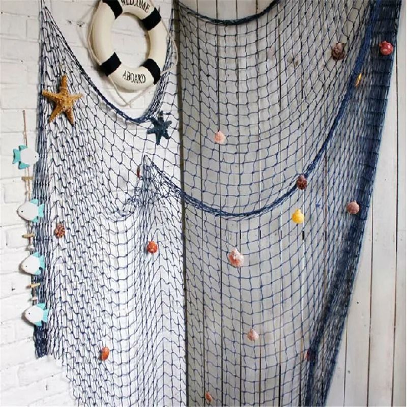 Mediterranean Fishing Net Wall Hanging Decorative Nautical Home Ornament 3