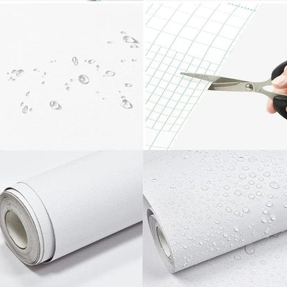 Waterproof Matte White Self Adhesive Vinyl Wallpaper for Wall and Furniture Decoration