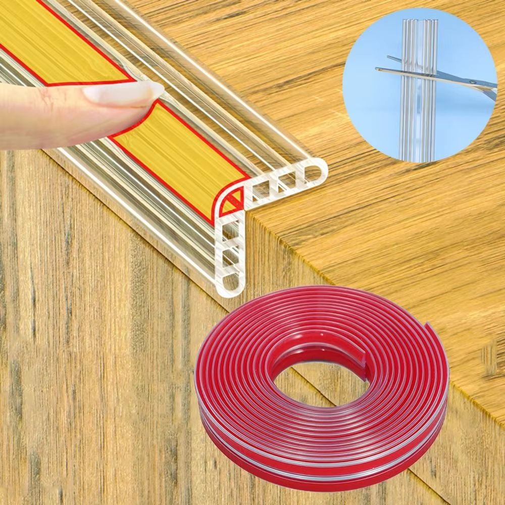 ClearEdge Transparent Table & Furniture Guard – Self-Adhesive PVC Corner & Edge Cushion for Child Safety