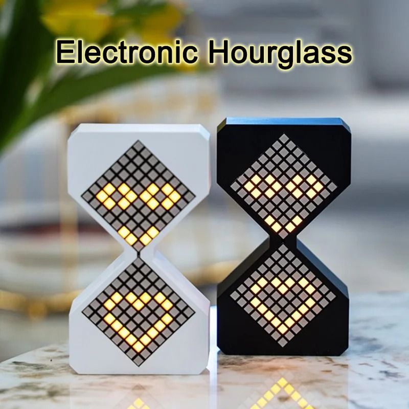 LED Electronic Hourglass Timer Modern Digital Sand Clock Cyber Style Decorative Light for Home or Office