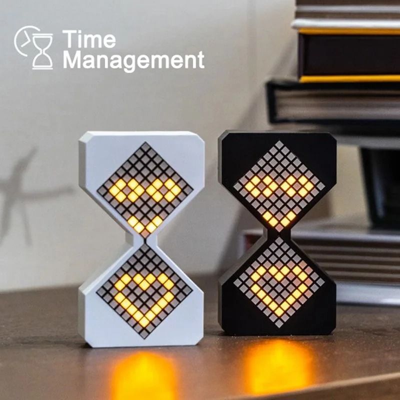 LED Electronic Hourglass Timer Modern Digital Sand Clock Cyber Style Decorative Light For Home Or O 2