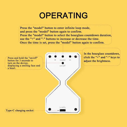LED Electronic Hourglass Timer Modern Digital Sand Clock Cyber Style Decorative Light For Home Or O 6