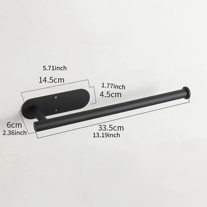 Stainless Steel No Punch WallMounted Tissue Holder Toilet Kitchen Roll Dispenser 6