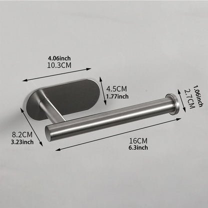 Stainless Steel No Punch WallMounted Tissue Holder Toilet Kitchen Roll Dispenser 8