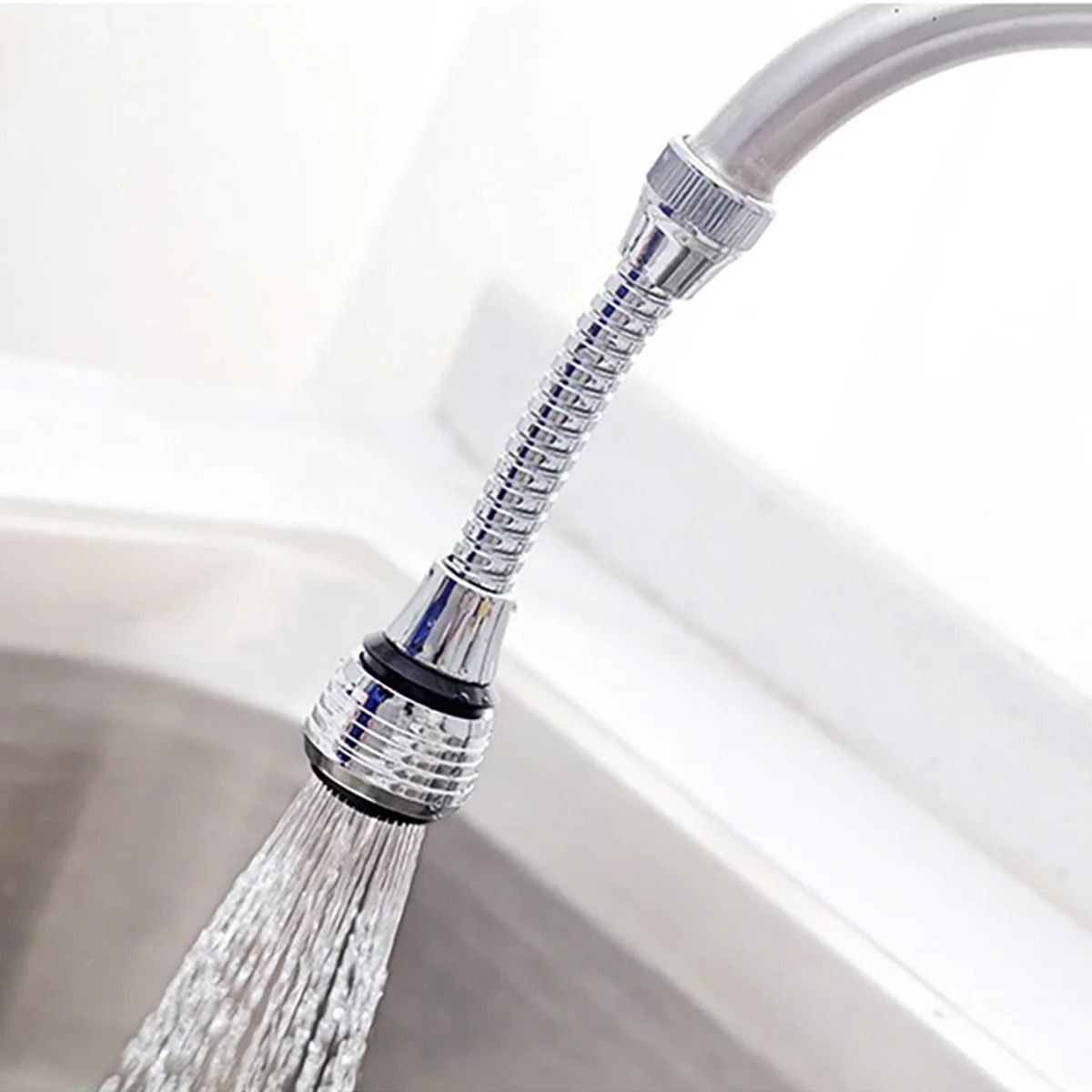 Kitchen Faucet Extender Adjustable Rotating Water Saving Sprinkler Head Attachment 1