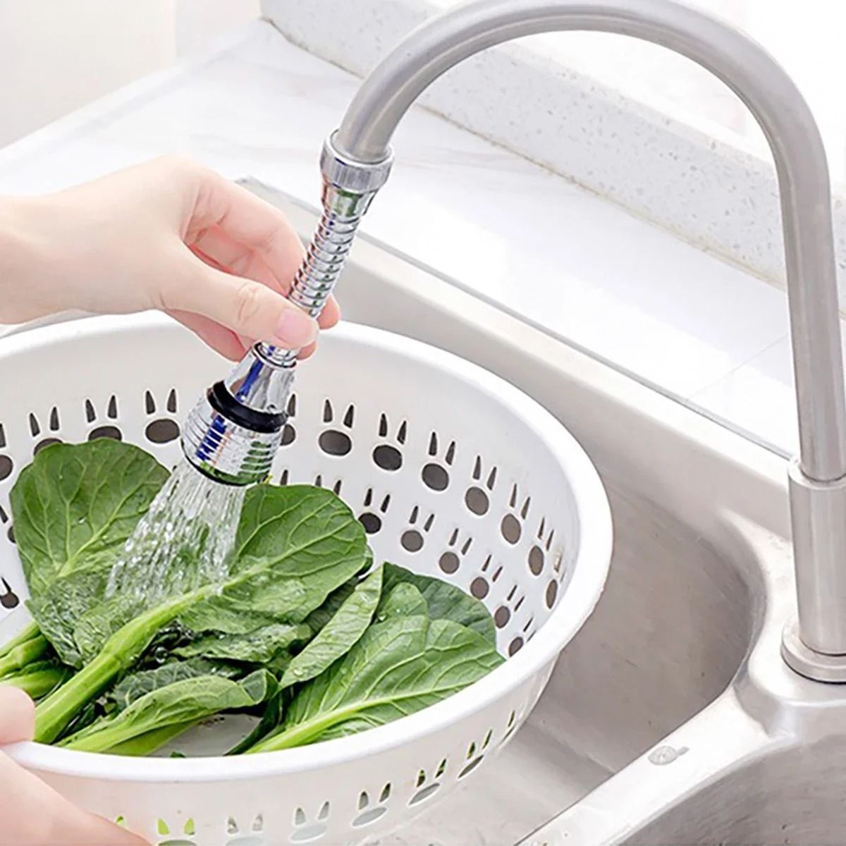 Kitchen Faucet Extender Adjustable Rotating Water Saving Sprinkler Head Attachment 3