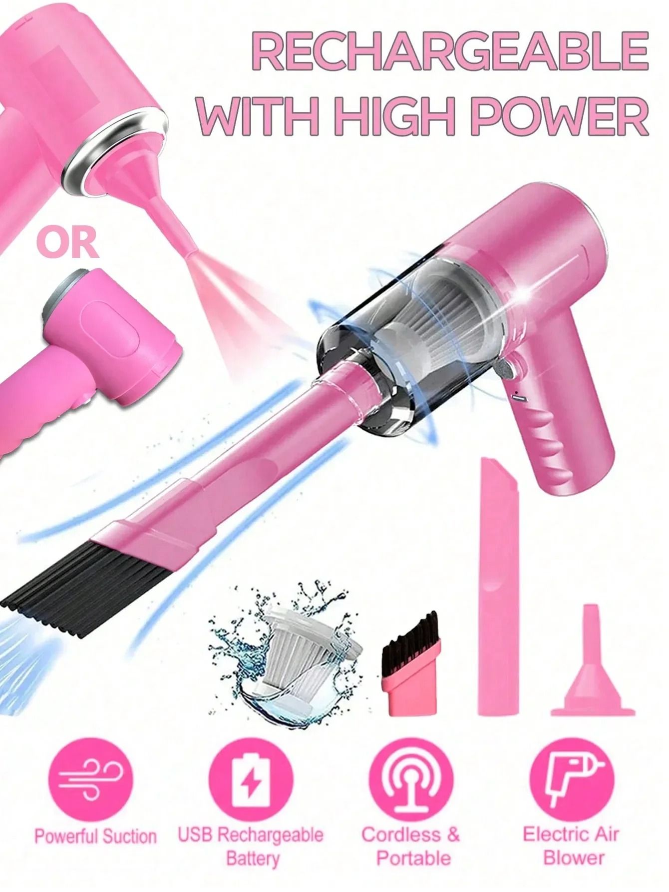 3 In 1 Suction And Blowing Vacuum Cleaner USB Charging 5