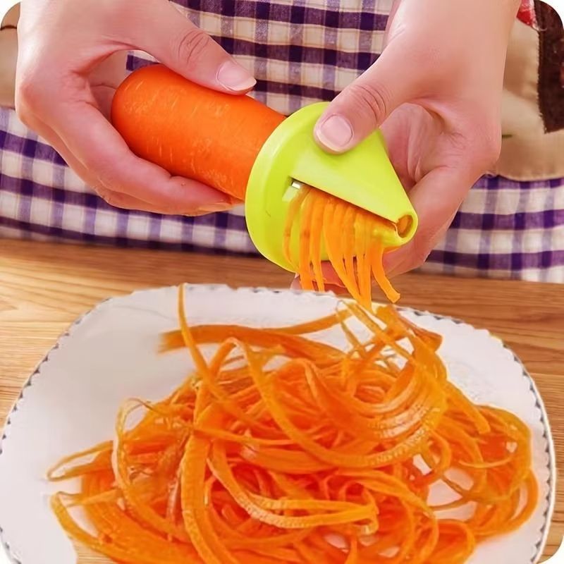 SpiraSlice Multi-Function Vegetable Shredder – Manual Rotating Peeler & Slicer for Fruits & Veggies