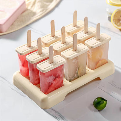 Homemade Chill Pop Maker – DIY Ice Cream Popsicle Mold with Plastic Sticks & Ice-Cube Tray