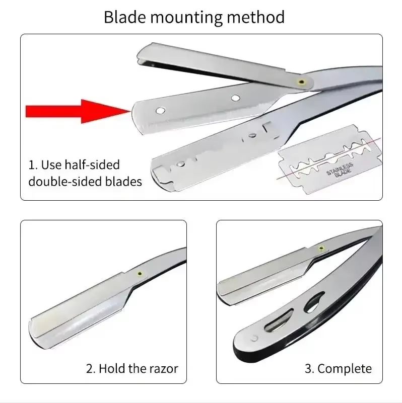 PrecisionCut Professional StraightEdge Razor  Stainless Steel Folding Shaver For Barbers  Grooming  5