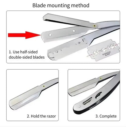 PrecisionCut Professional StraightEdge Razor  Stainless Steel Folding Shaver For Barbers  Grooming  5