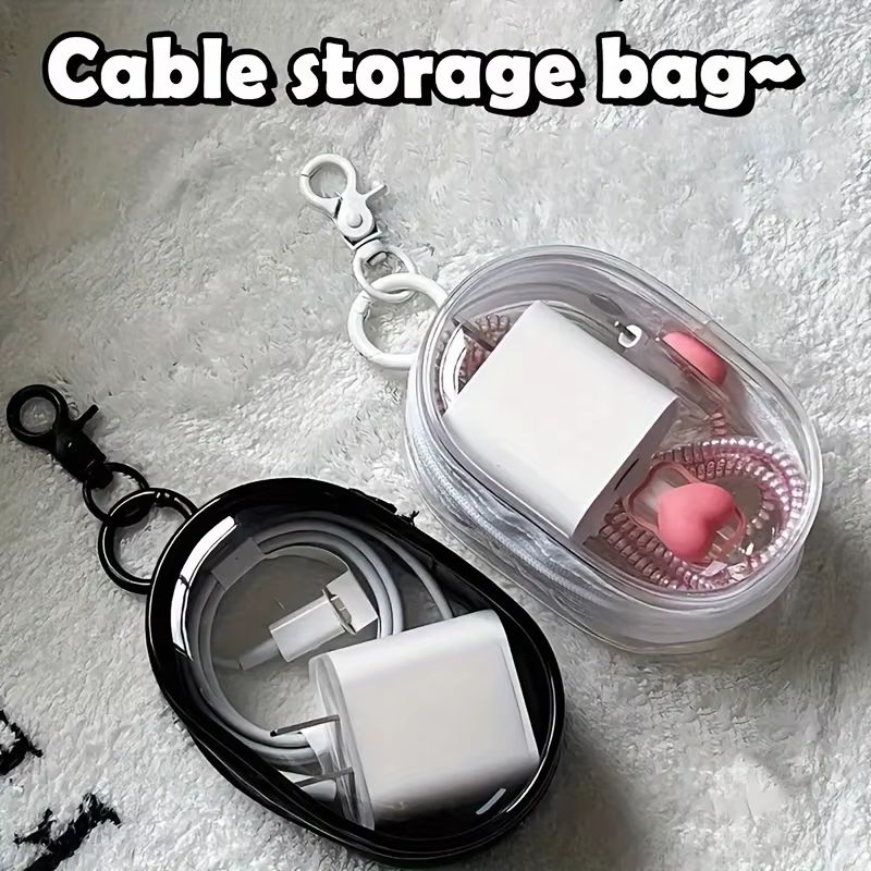 ClearTech Mini Transparent Zipper Pouch  Compact Organizer For Earphones Chargers  Accessories 6