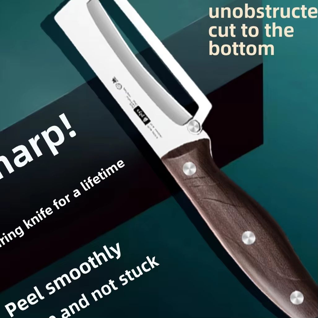 EverSharp WoodHandle Stainless Steel Peeler  Durable And Smooth Operation For Fruits  Vegetables 1