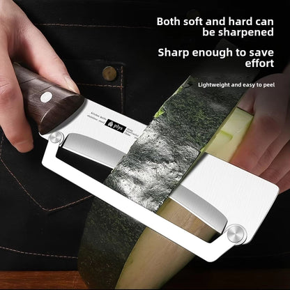 EverSharp WoodHandle Stainless Steel Peeler  Durable And Smooth Operation For Fruits  Vegetables 3