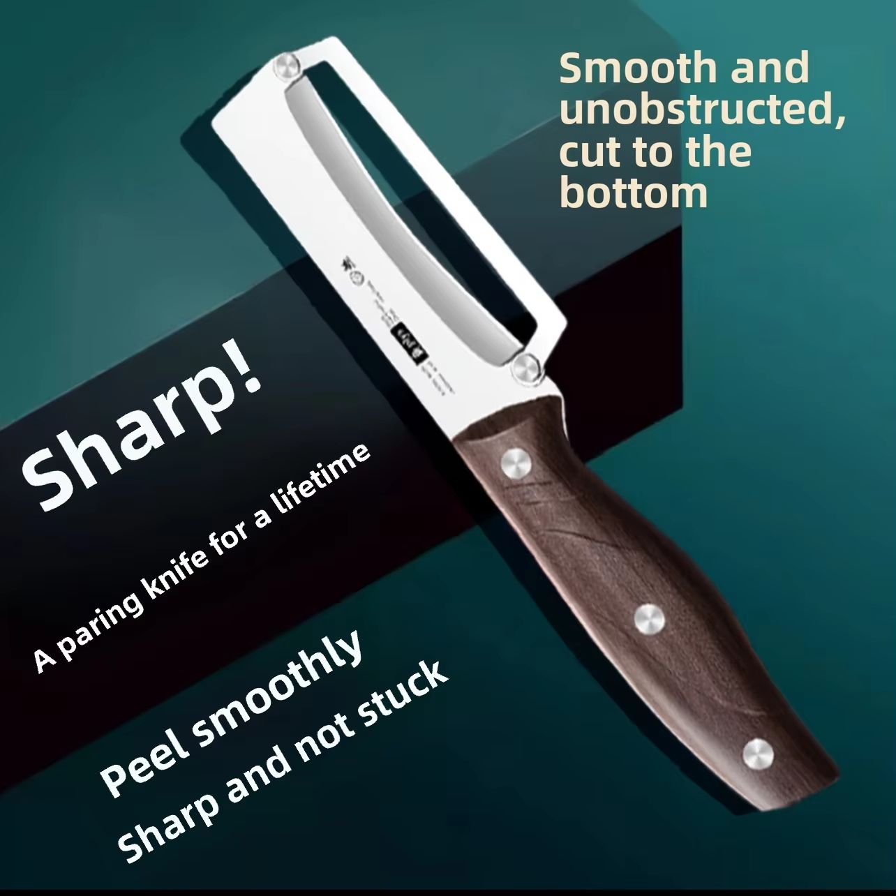 EverSharp WoodHandle Stainless Steel Peeler  Durable And Smooth Operation For Fruits  Vegetables 5
