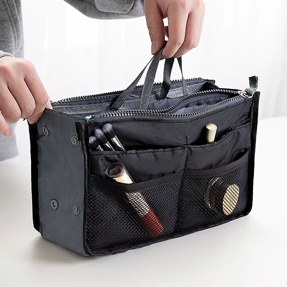 MaxStore MultiPocket Large Capacity Makeup Bag  Double Zipper Toiletries  Travel Cosmetic Organizer 1
