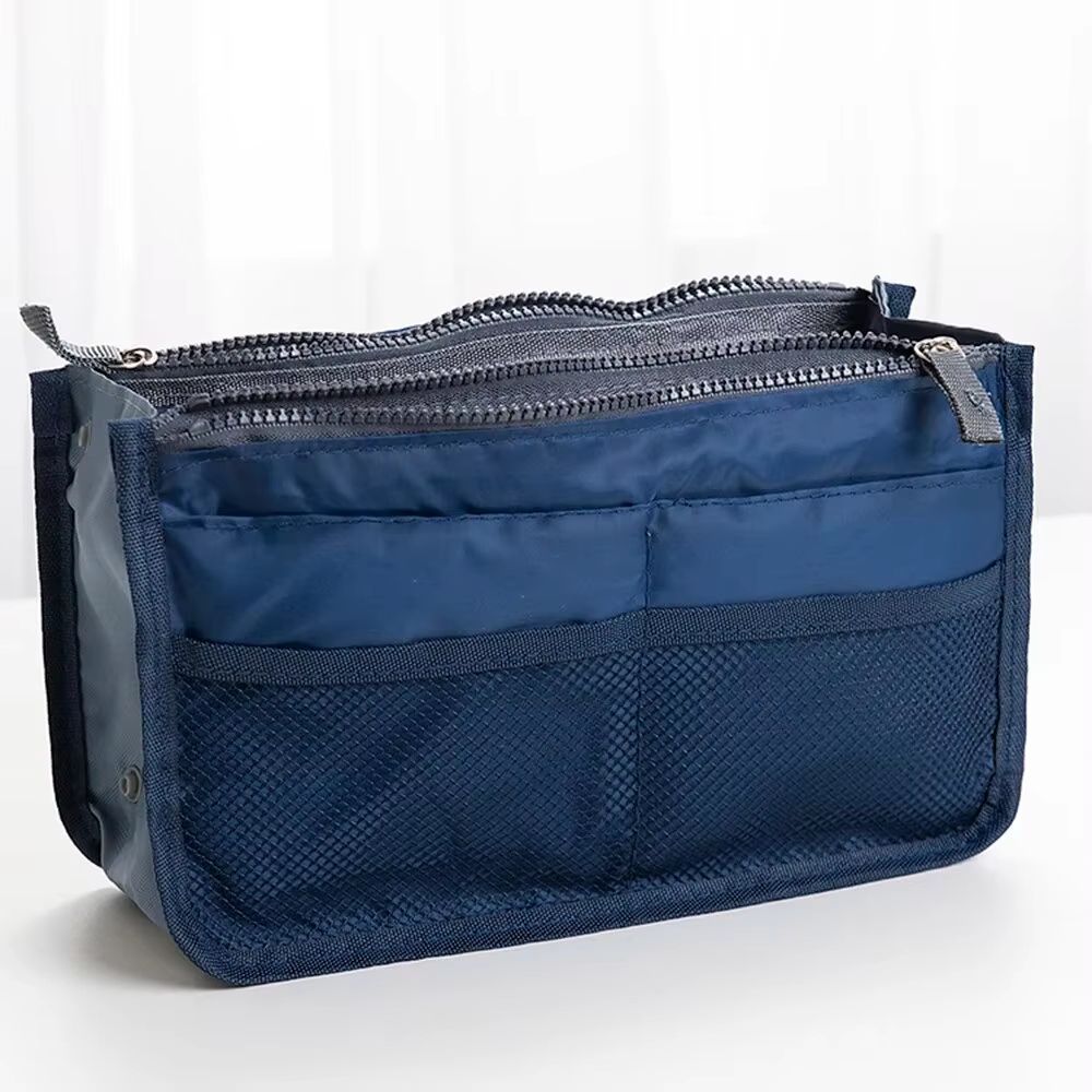 MaxStore MultiPocket Large Capacity Makeup Bag  Double Zipper Toiletries  Travel Cosmetic Organizer 5