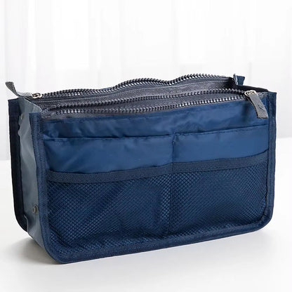 MaxStore MultiPocket Large Capacity Makeup Bag  Double Zipper Toiletries  Travel Cosmetic Organizer 5