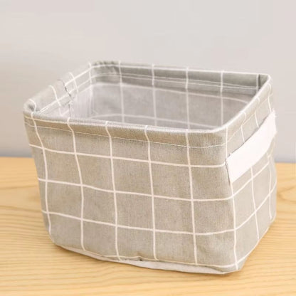 EcoStore Cotton  Hemp Storage Basket  HandHeld Printed Tabletop Organizer For Fabric  Clothing 10