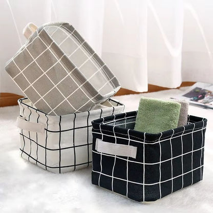 EcoStore Cotton  Hemp Storage Basket  HandHeld Printed Tabletop Organizer For Fabric  Clothing 3