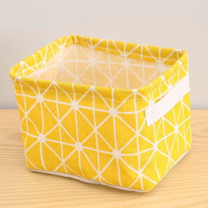 EcoStore Cotton  Hemp Storage Basket  HandHeld Printed Tabletop Organizer For Fabric  Clothing 5