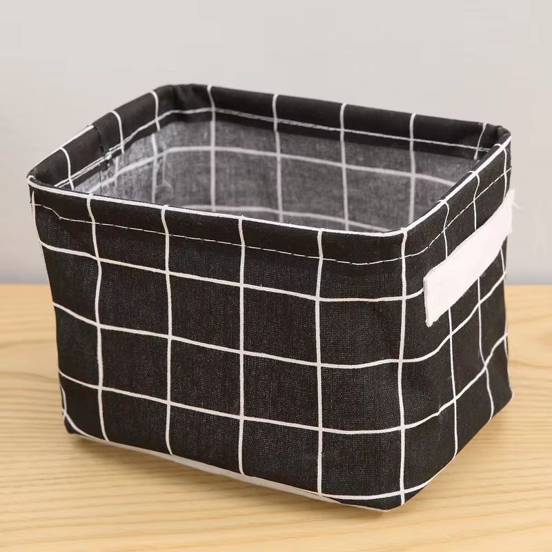 EcoStore Cotton  Hemp Storage Basket  HandHeld Printed Tabletop Organizer For Fabric  Clothing 6