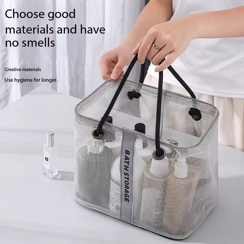 Eco Mesh 2in1 Collapsible Drain Basket  Portable Travel Toiletry  Swim Organizer Bag 1