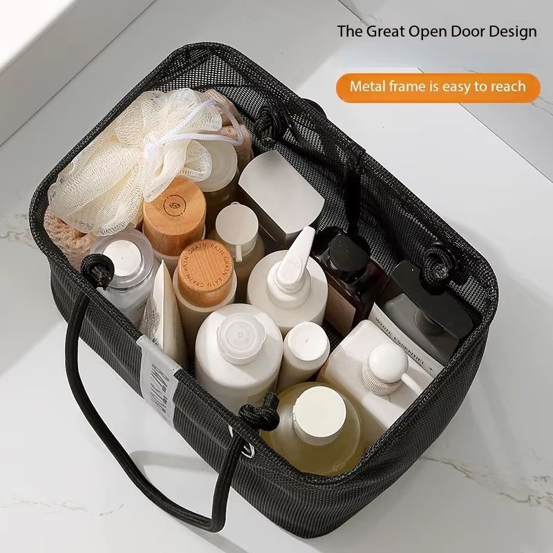 Eco Mesh 2in1 Collapsible Drain Basket  Portable Travel Toiletry  Swim Organizer Bag 4