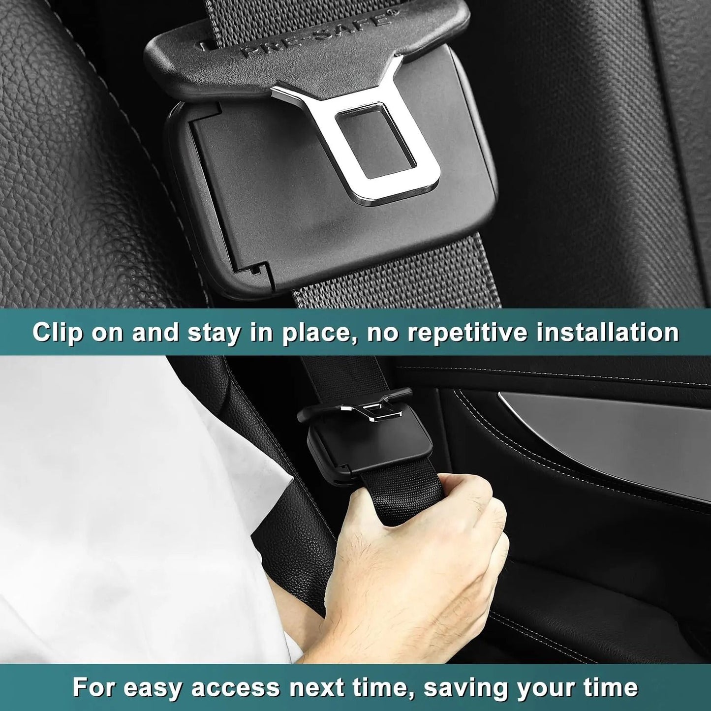 Car Seat Belt Adjuster Stopper Strap Clip Set 2 Pieces 2