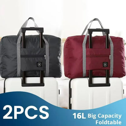 TravelFlex 2-Pack Foldable Travel Duffel Bag – Carry-On Weekender for Men & Women