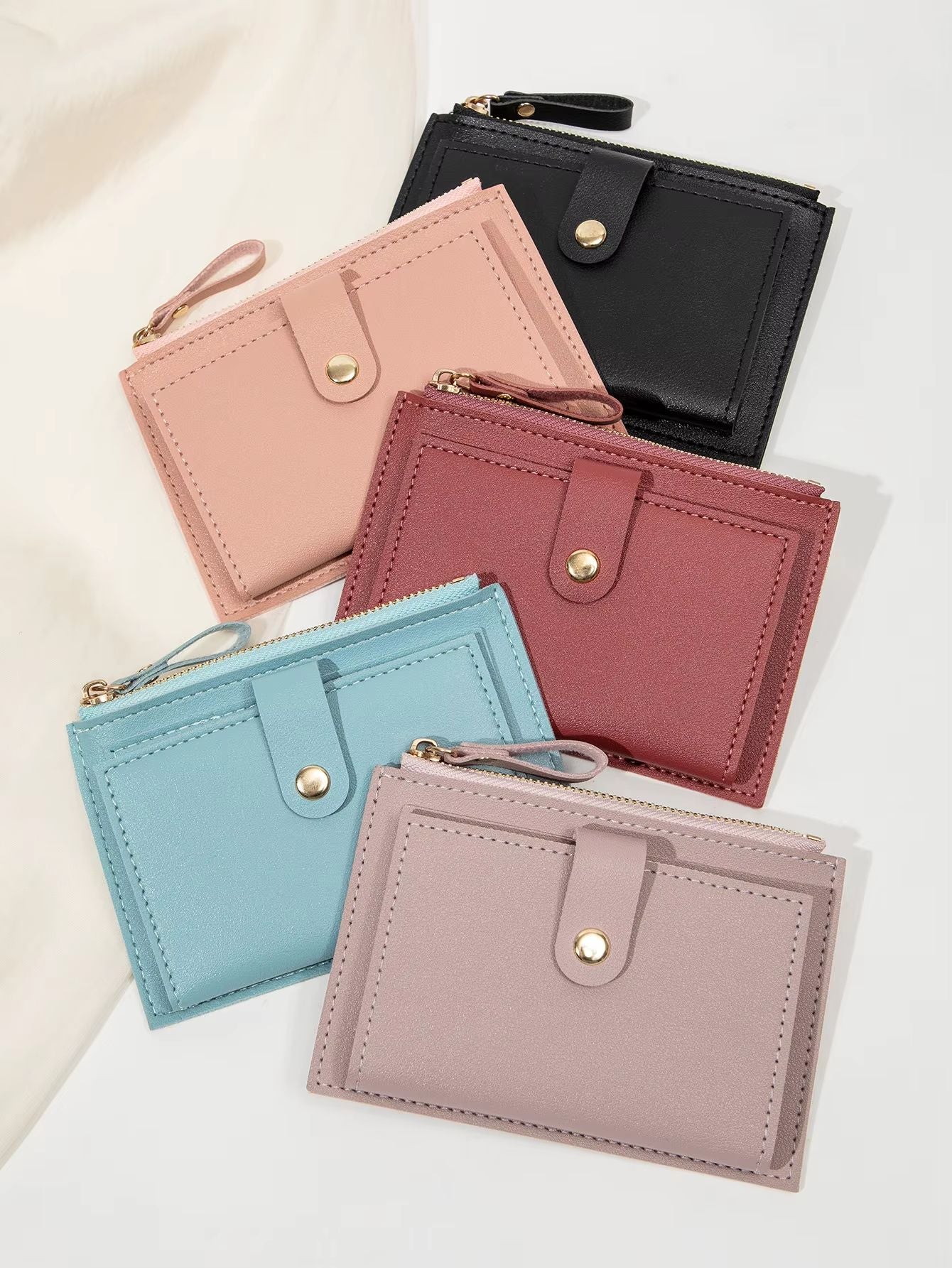 SlimStyle Minimalist Short Card Bag  UltraThin Mini PU Leather Wallet For Women 5