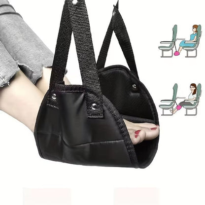 TravelEase Adjustable Strap Airplane Footrest Hammock – Portable Leg Rest for Travel Comfort