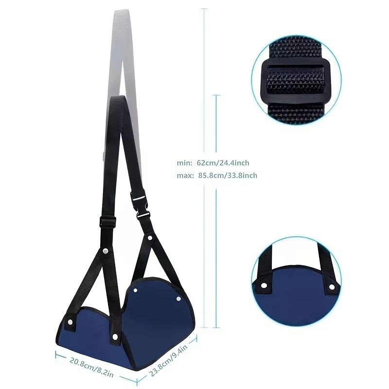 TravelEase Adjustable Strap Airplane Footrest Hammock  Portable Leg Rest For Travel Comfort 3