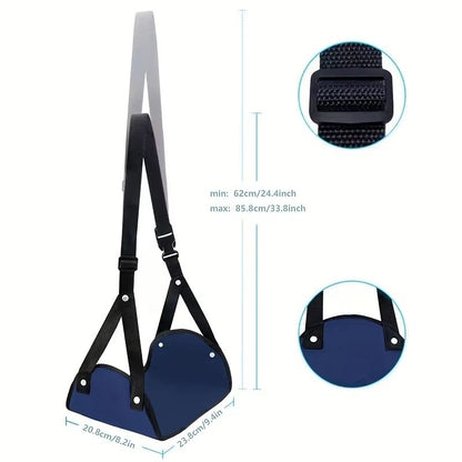 TravelEase Adjustable Strap Airplane Footrest Hammock  Portable Leg Rest For Travel Comfort 3
