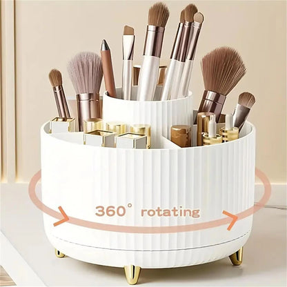 Rotaro360 Makeup Organizer – 1 PC Plastic Cosmetic Storage with 5 Compartments & 360° Rotation
