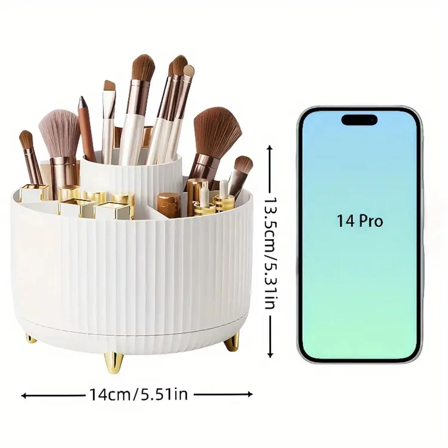 Rotaro360 Makeup Organizer  1 PC Plastic Cosmetic Storage With 5 Compartments  360 Rotation 1