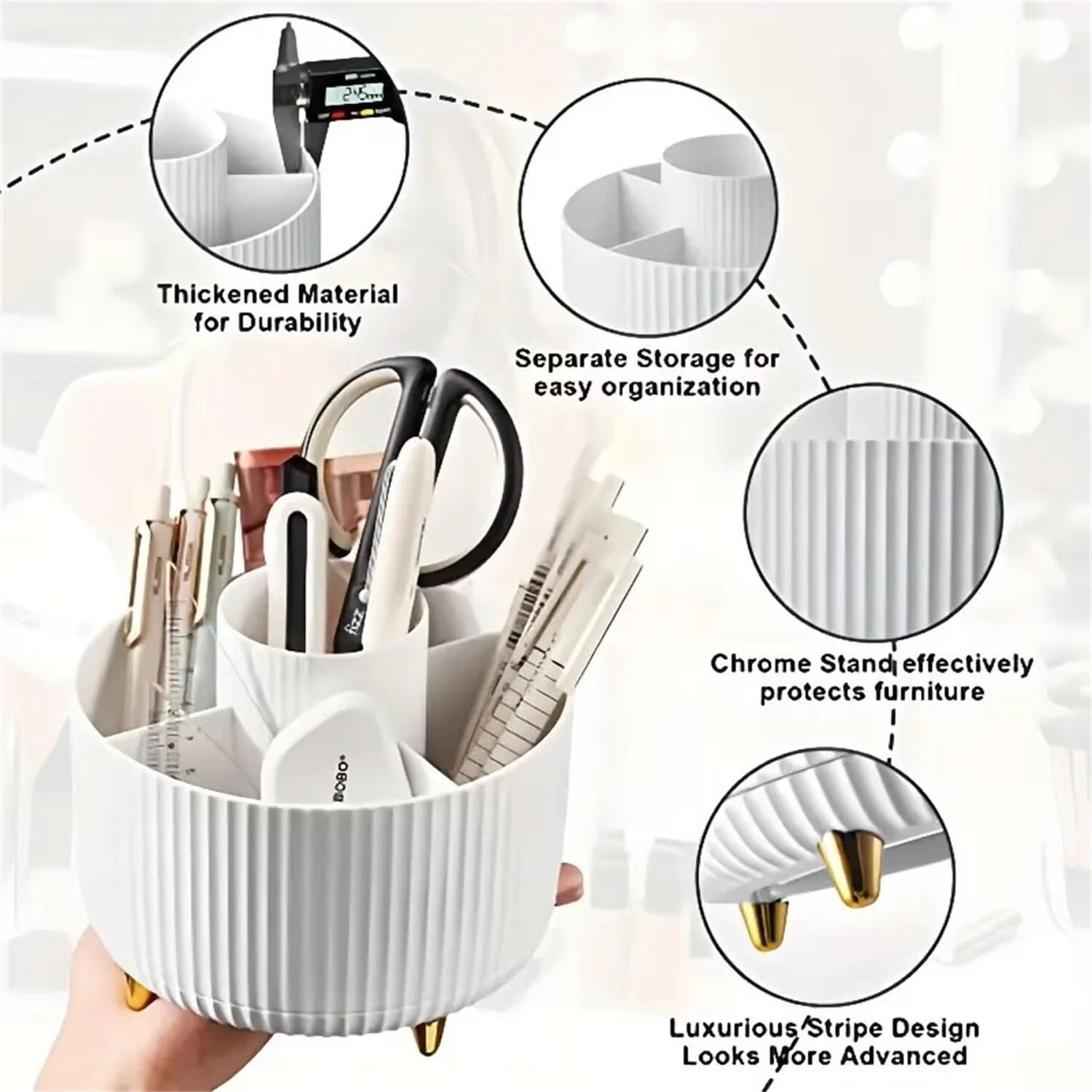 Rotaro360 Makeup Organizer  1 PC Plastic Cosmetic Storage With 5 Compartments  360 Rotation 3