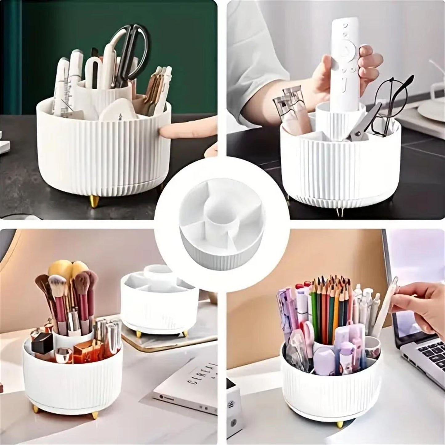 Rotaro360 Makeup Organizer  1 PC Plastic Cosmetic Storage With 5 Compartments  360 Rotation 4