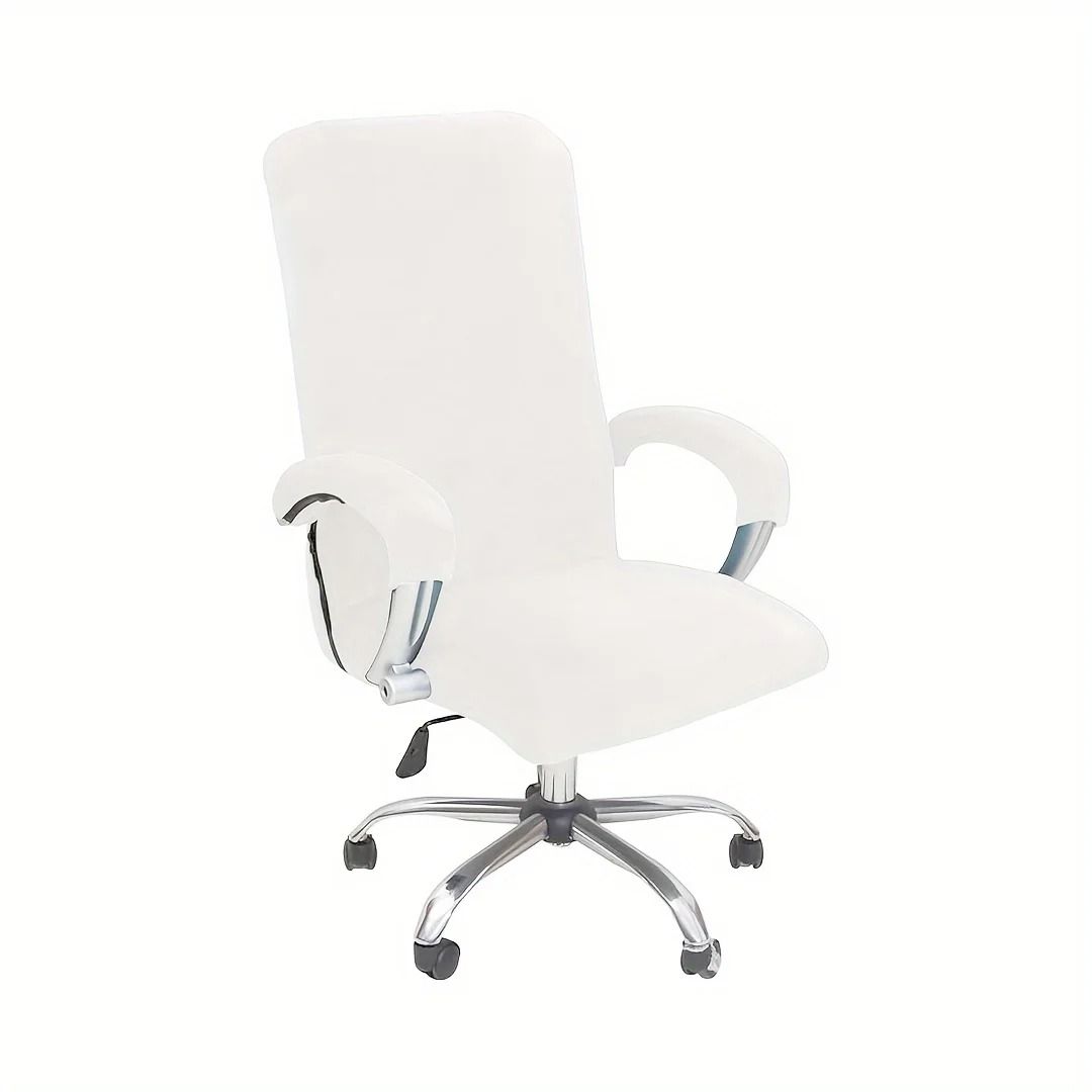 Velvet Stretch Office Chair Cover Set With Armrest Covers 7