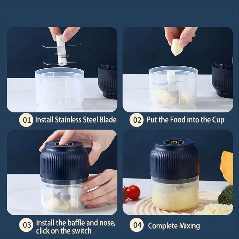 Mini Wireless Electric Vegetable Chopper 4