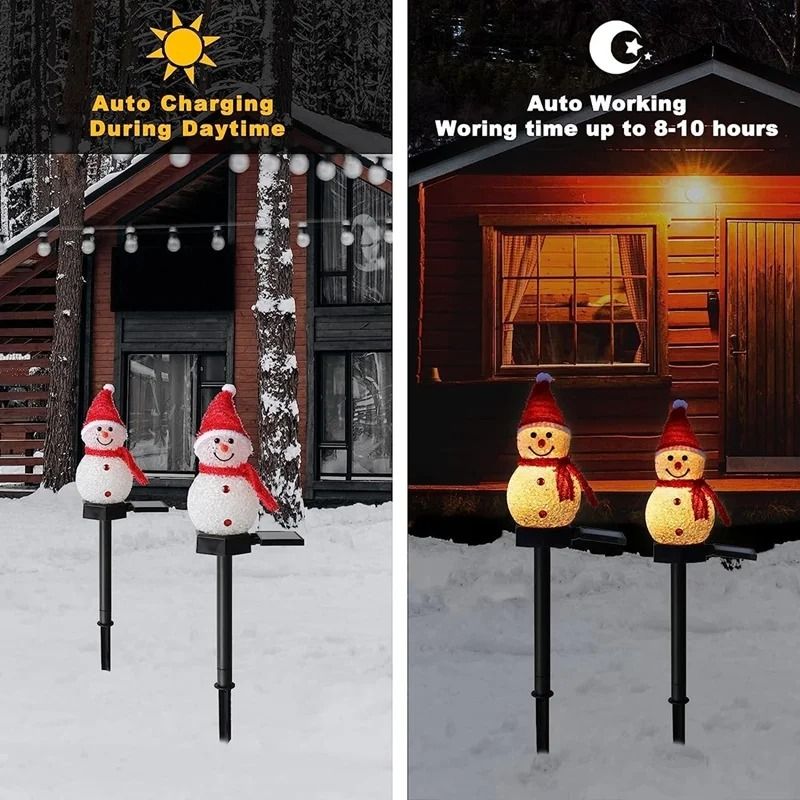 Solar Snowman Christmas Light For Outdoor Decoration 2