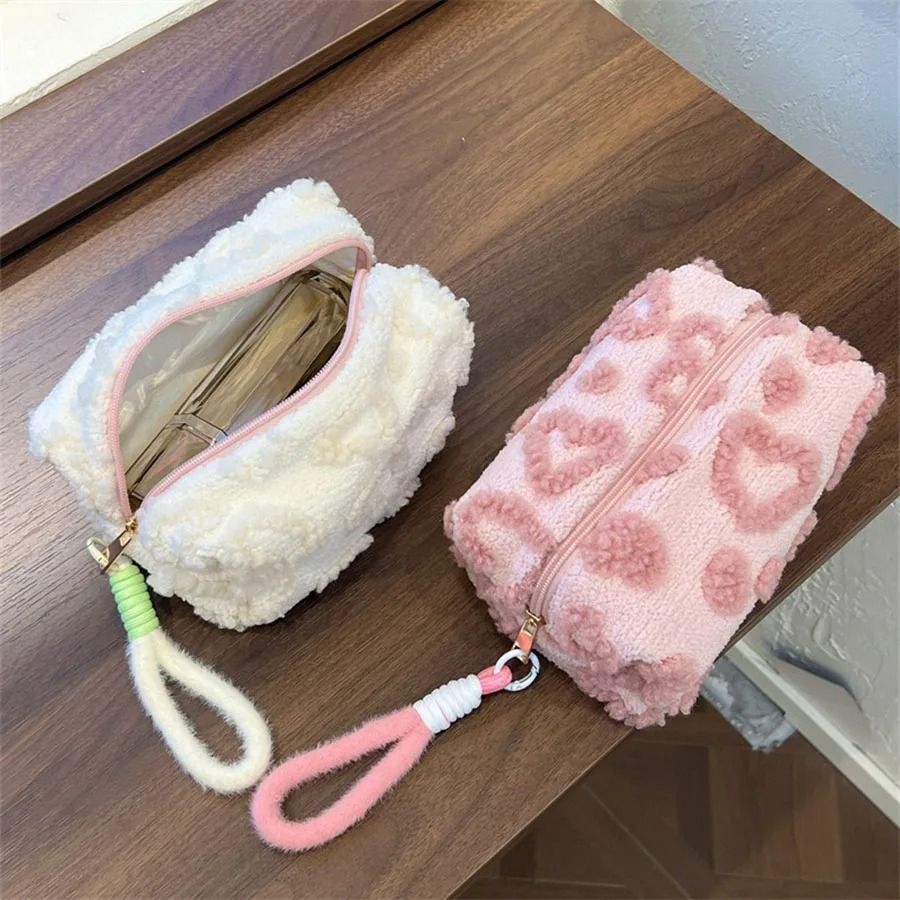 Plush Travel Makeup Bag With Handle 2