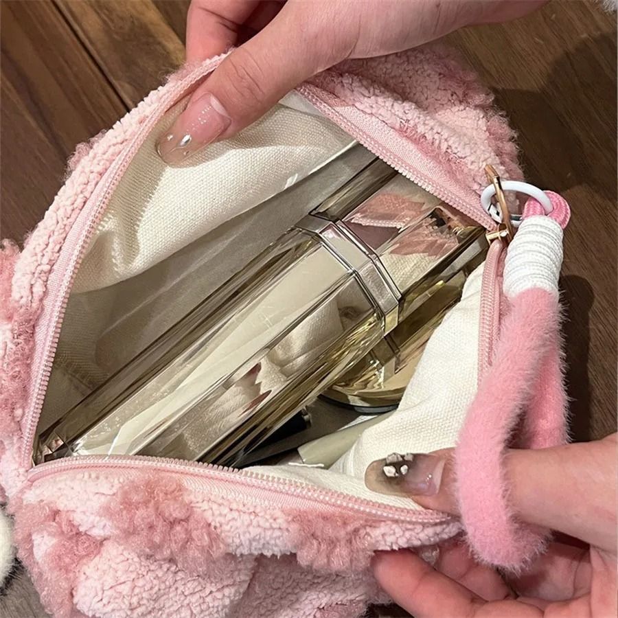 Plush Travel Makeup Bag With Handle 4