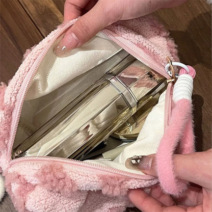 Plush Travel Makeup Bag With Handle 4