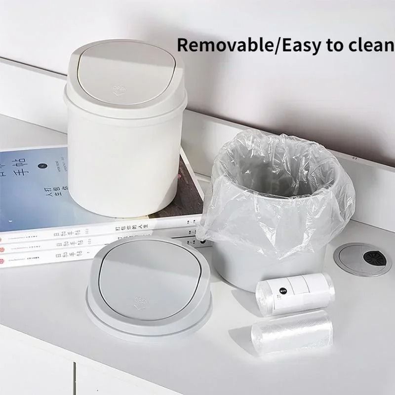 Mini Desktop Trash Can With Lid 3