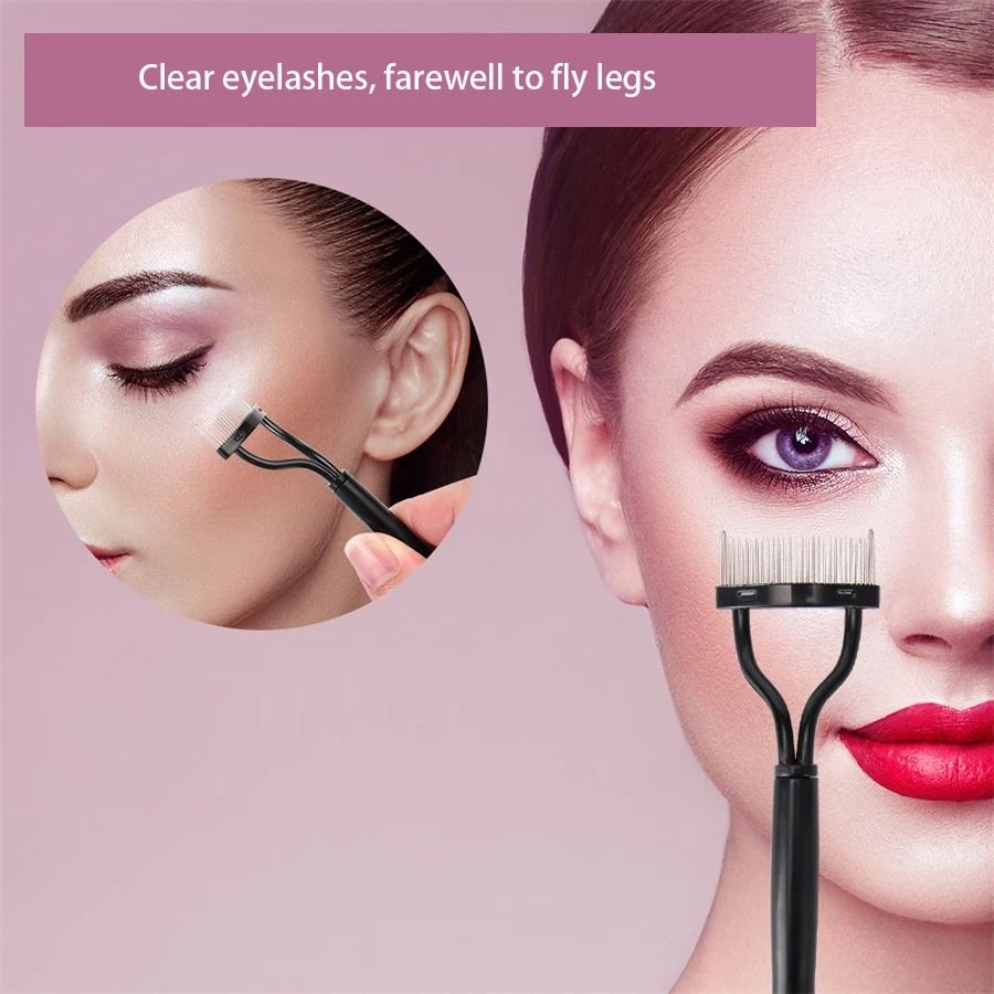Dual Color Handle Eyelash Curler And Eyebrow Trimmer Set 1