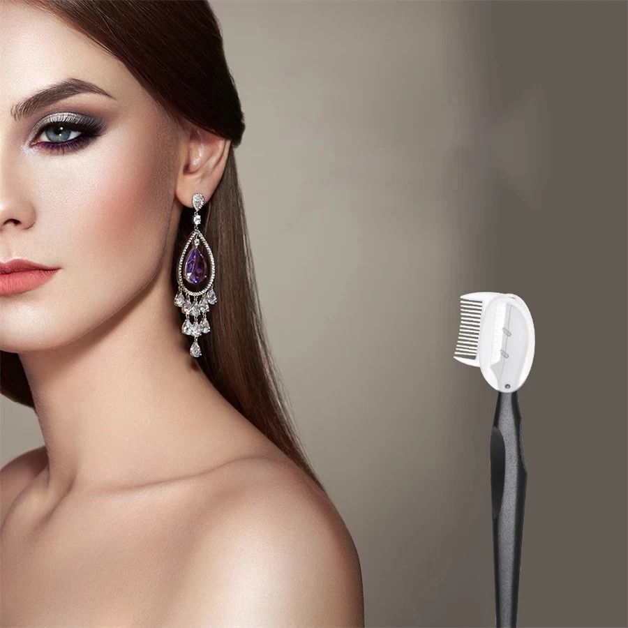 Dual Color Handle Eyelash Curler And Eyebrow Trimmer Set 2